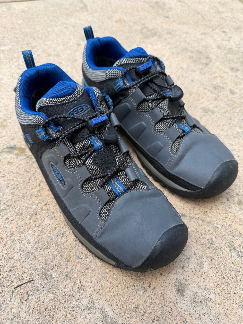 KEEN Kids Targhee Blue Grey Waterproof Hiking Shoe Size 5